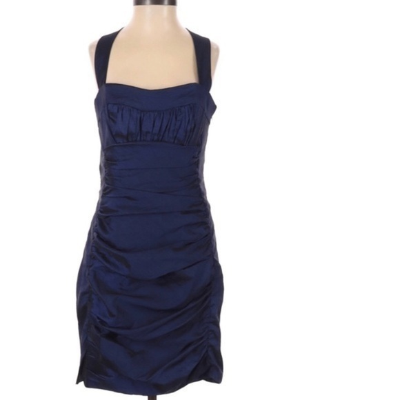 Jessica McClintock Blue Purple Open Back Dress 4‎ - Picture 1 of 12